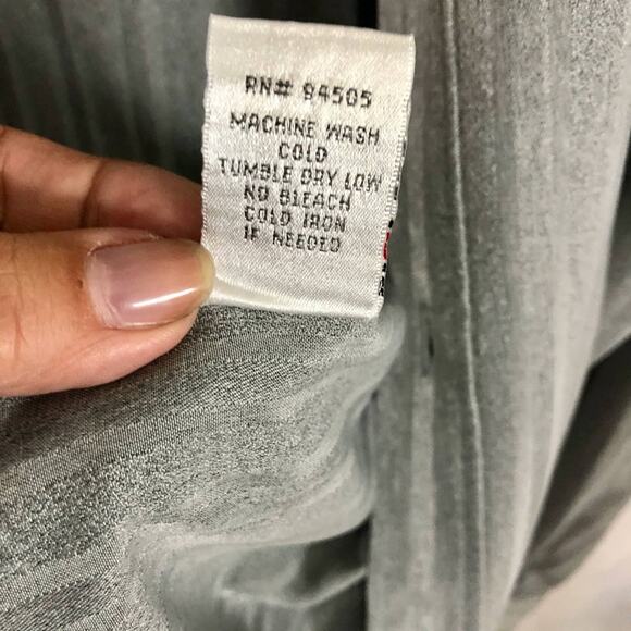 BC Ethic Men's Gray Ghost Stripes Button Up Long Sleeve Shirt Size XL - Picture 8 of 10